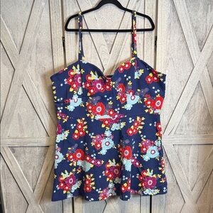 Modcloth Navy Floral Camisole Top or mini dress